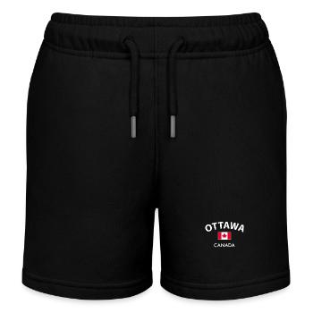 Ottawa Kanada Kanadische Flagge Kanadier - Kinder Organic Joggingshorts Mini Bolter von Stanley/Stella - Schwarz - Vorne