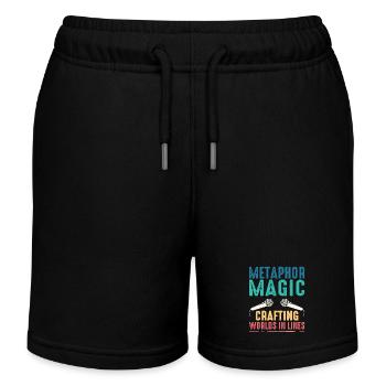Poetry Slam Metaphor Magic Slam Poetry - Kids Organic Sweat Shorts by Stanley/Stella - black - Front