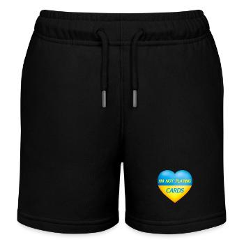I'M NOT PLAYING CARDS – UKRAINE HERZ - Kinder Organic Joggingshorts Mini Bolter von Stanley/Stella - Schwarz - Vorne