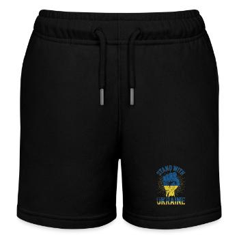 Unterstützung der Ukraine - Kinder Organic Joggingshorts Mini Bolter von Stanley/Stella - Schwarz - Vorne