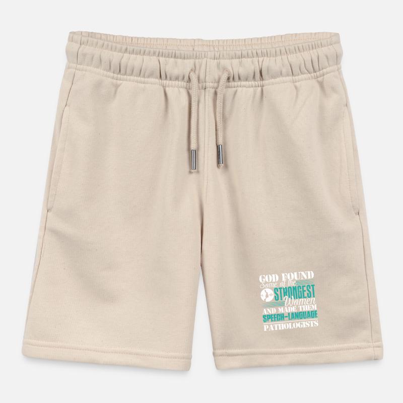 God Made Speech Language Pathologist Kids Organic Sweat Shorts by Stanley/Stella