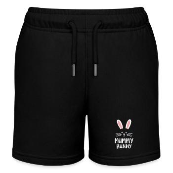 Mummy Bunny Osterdesign für Hasenfans - Kinder Organic Joggingshorts Mini Bolter von Stanley/Stella - Schwarz - Vorne