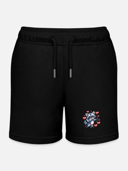 Cupidon viverrin avec flèche et cœur - Short de jogging enfant bio Stanley/Stella - noir