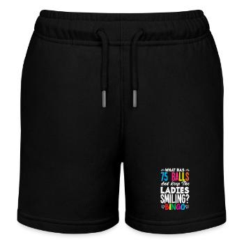 Bingo Spieler Was Hat 75 Bälle Damen Lächeln - Kinder Organic Joggingshorts Mini Bolter von Stanley/Stella - Schwarz - Vorne
