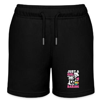 Backen Bäcker Bäckerei - Kinder Organic Joggingshorts Mini Bolter von Stanley/Stella - Schwarz - Vorne