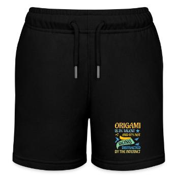 Origami japanische Papierfaltkunst - Kinder Organic Joggingshorts Mini Bolter von Stanley/Stella - Schwarz - Vorne