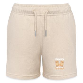 Pekinese Peningese - Kinder Organic Joggingshorts Mini Bolter von Stanley/Stella - Natur - Vorne