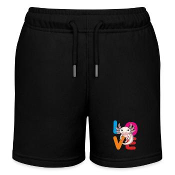 AMOUR AXOLOTL.png - Short de jogging enfant bio Stanley/Stella - noir - Devant