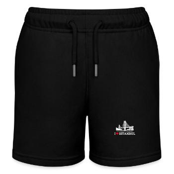 J’aime Istanbul Golden Gate Bridge Coeur Drapeau Jeu de mots - Short de jogging enfant bio Stanley/Stella - noir - Devant