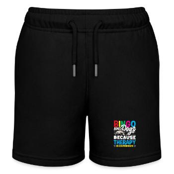 Le bingo et les chiens parce que la thérapie coûte cher - Short de jogging enfant bio Stanley/Stella - noir - Devant