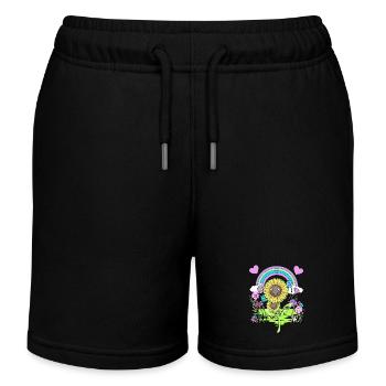 Tournesol Fleurs de tournesol - Short de jogging enfant bio Stanley/Stella - noir - Devant