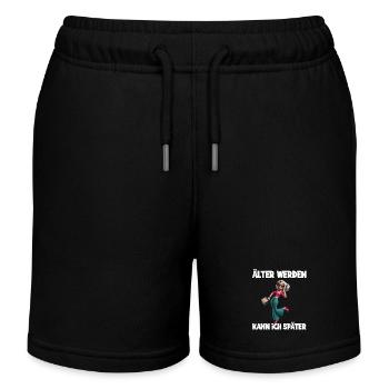 I can get older later – stylish senior citizen - Kids Organic Sweat Shorts by Stanley/Stella - black - Front