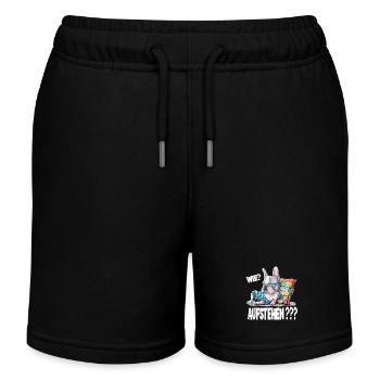 Französische Bulldogge: Wie? Aufstehen??? - Kinder Organic Joggingshorts Mini Bolter von Stanley/Stella - Schwarz - Vorne