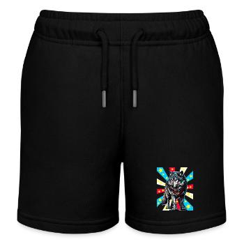Tattoo Wolf Wölfe - Kinder Organic Joggingshorts Mini Bolter von Stanley/Stella - Schwarz - Vorne