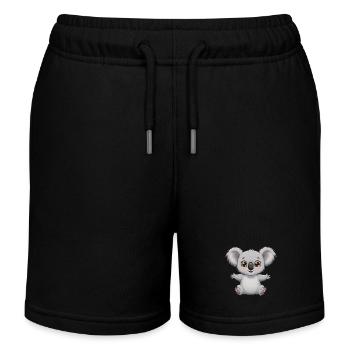 Tier Cartoon Koala - Kinder Organic Joggingshorts Mini Bolter von Stanley/Stella - Schwarz - Vorne