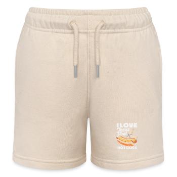 Ich Liebe Jesus Und Hot Dog Lover - Kinder Organic Joggingshorts Mini Bolter von Stanley/Stella - Natur - Vorne