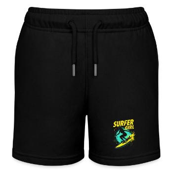 Surfeur Fille Surfeur Surf Surf Surfeur - Short de jogging enfant bio Stanley/Stella - noir - Devant