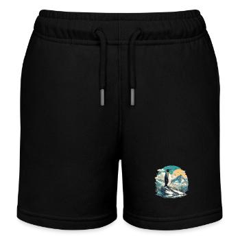 Pinguine Pinguin - Kinder Organic Joggingshorts Mini Bolter von Stanley/Stella - Schwarz - Vorne