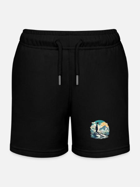 Pinguine Pinguin - Kinder Organic Joggingshorts Mini Bolter von Stanley/Stella - Schwarz
