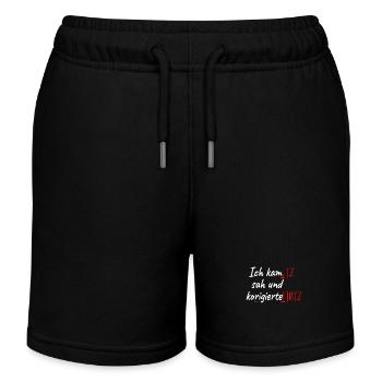 Deutschlehrer Ich Kam Sah Und Korrigierte Lehrer - Kinder Organic Joggingshorts Mini Bolter von Stanley/Stella - Schwarz - Vorne