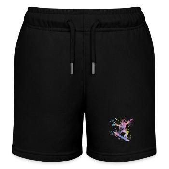 Snowboarder Snowboarding Snowboard - Short de jogging enfant bio Stanley/Stella - noir - Devant