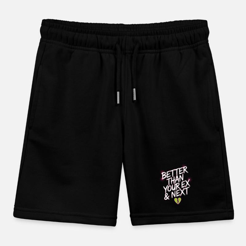 Better Than Your Ex & Next Breakup Single Party Kids Organic Sweat Shorts by Stanley/Stella
