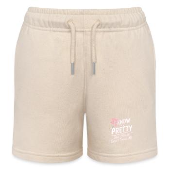 I Know Im Pretty But Please Do Not Touch Me Frauen - Kinder Organic Joggingshorts Mini Bolter von Stanley/Stella - Natur - Vorne