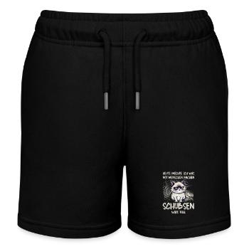 Menschen schubsen - Süße Grump Style Katze - Kinder Organic Joggingshorts Mini Bolter von Stanley/Stella - Schwarz - Vorne