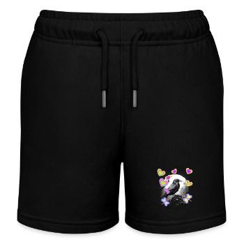 Natur mystisch Frühling Vogel Krähe Rabe Kinder - Kinder Organic Joggingshorts Mini Bolter von Stanley/Stella - Schwarz - Vorne