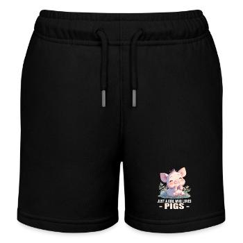 Cochon Cochon - Short de jogging enfant bio Stanley/Stella - noir - Devant