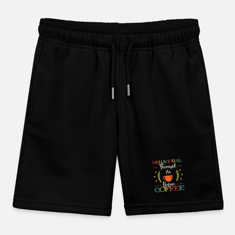 Behavioral Therapist Before ABA Therapy Coffee Kids Organic Sweat Shorts by Stanley/Stella