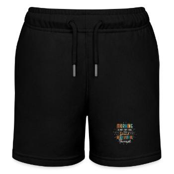 Behavioral Therapist Morning Is Not My ABA Therapy - Kids Organic Sweat Shorts by Stanley/Stella - black - Front
