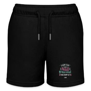 Behavioral Therapist A Short Story Behavioral Tech - Kids Organic Sweat Shorts by Stanley/Stella - black - Front