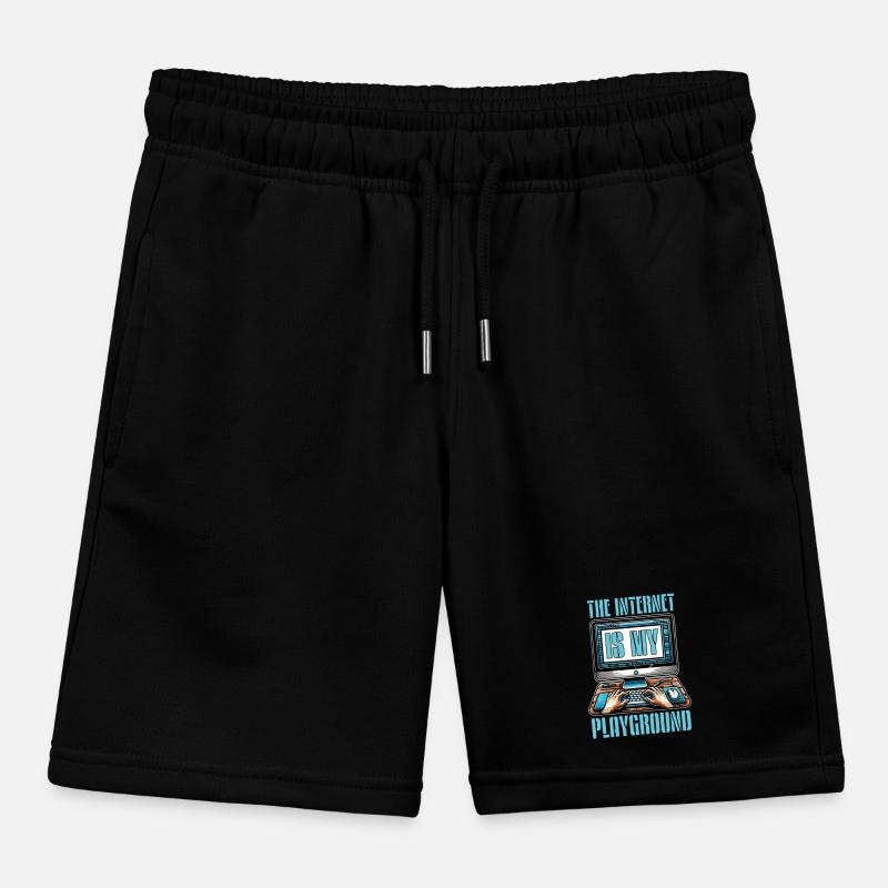Coder The Internet Is My Playground Web Developer Kids Organic Sweat Shorts by Stanley/Stella
