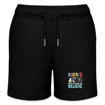 La science est indépendante : promouvoir l’enseignement des STIM - Short de jogging enfant bio Stanley/Stella - noir - Devant