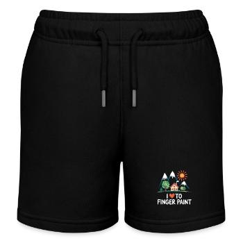 Ich Liebe Fingerfarben Malerei Naturhaus - Kinder Organic Joggingshorts Mini Bolter von Stanley/Stella - Schwarz - Vorne