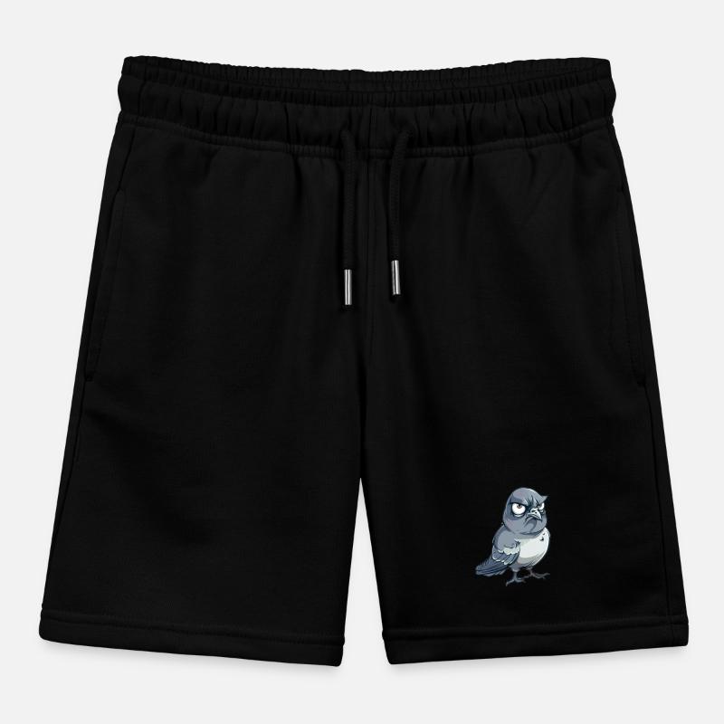 Grumpy Dove Comic Style Kids Organic Sweat Shorts by Stanley/Stella