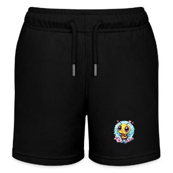 Liebevolle Honigbiene - Kinder Organic Joggingshorts Mini Bolter von Stanley/Stella - Schwarz - Vorne