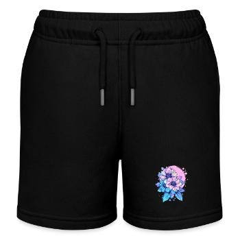 Éclaboussure de fleurs au néon - Short de jogging enfant bio Stanley/Stella - noir - Devant