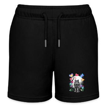 Loups Rétro Loups Conte de Fées Conte de Fées Personnage Vintage - Short de jogging enfant bio Stanley/Stella - noir - Devant