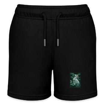Hasen Hase - Kinder Organic Joggingshorts Mini Bolter von Stanley/Stella - Schwarz - Vorne
