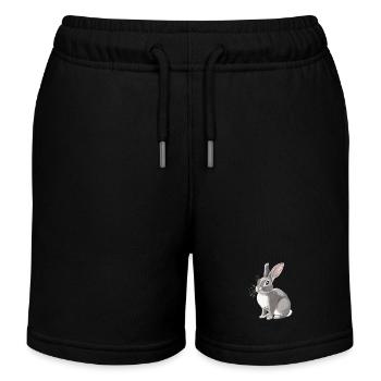 Hasen Hase - Kinder Organic Joggingshorts Mini Bolter von Stanley/Stella - Schwarz - Vorne