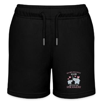 Maybe small, but soon big sister - Kids Organic Sweat Shorts by Stanley/Stella - black - Front