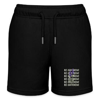 BE DIFFERENT - Affirmations d’amour de fleur de lavande - Short de jogging enfant bio Stanley/Stella - noir - Devant
