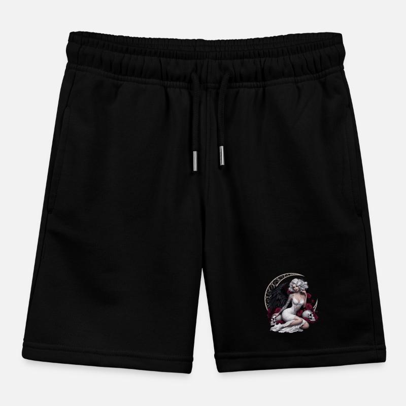 Dunkler Engel Mit Rosen Und Schädel Kinder Organic Joggingshorts Mini Bolter von Stanley/Stella