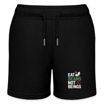 Manger des haricots Pas des êtres Animaux Haricots Végétarien Végétalien - Short de jogging enfant bio Stanley/Stella - noir - Devant