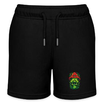 Psycho Toadstool with Third Eye - Kids Organic Sweat Shorts by Stanley/Stella - black - Front