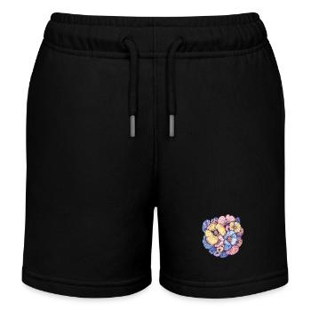 Splendeur florale au pastel - Short de jogging enfant bio Stanley/Stella - noir - Devant