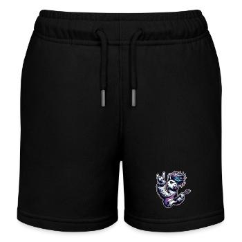 Alpaka Rock and Roll Gitarrist - Kinder Organic Joggingshorts Mini Bolter von Stanley/Stella - Schwarz - Vorne