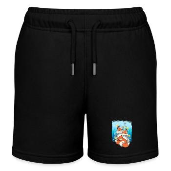 Fuchs Füchse Natur Tierschützer tierlieb Kinder - Kinder Organic Joggingshorts Mini Bolter von Stanley/Stella - Schwarz - Vorne